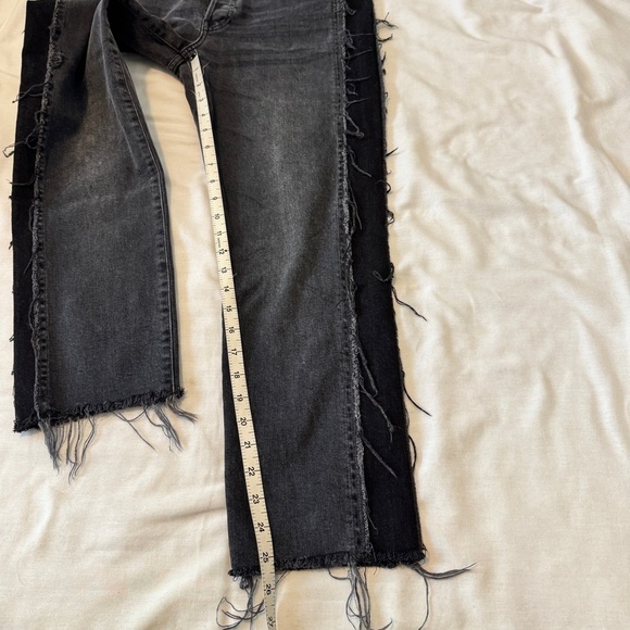 3x1 Made Here Jeans Size 28 in Black Wash ~ Frayed Side Trim Ankle Straight Leg - Picture 7 of 9